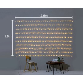 Gresonic Net Fairy Lights Warm White 320LED 2.5x1.8m /8.2x5.9ft 8 Mode Timer Mains Powered IP44 Waterproof Christmas Mesh String Lights Indoor & Outdoor Bushes Decorations (320LED, Warm White 8 Modes)