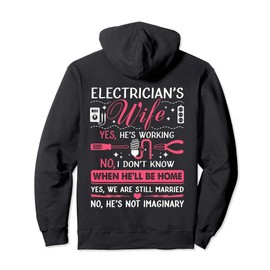 Electrician's Wife Funny Electrician Gift Pullover Hoodie