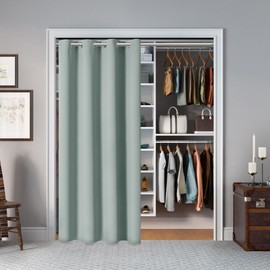 AOSKY Door Curtains for Doorway Privacy, Sage Green Grommet Closet Curtains for Bedroom, Door Window Curtain, Light Blocking Thermal Insulation Drapes for Living Room Set of 1 Panels, 25" W x 40" L