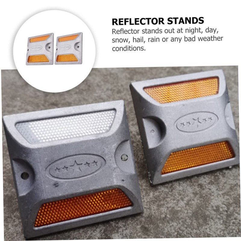 KONTONTY Reflective Road Markers Driveway Marker Road Studs Aluminum Pavement
