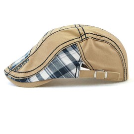 Tioamy Peaked Cap Unisex Hat Embroidery Women's Men's Hat Flat Cap Sports Hat Newsboy Cap Beret Cap Cabbie Cap, beige