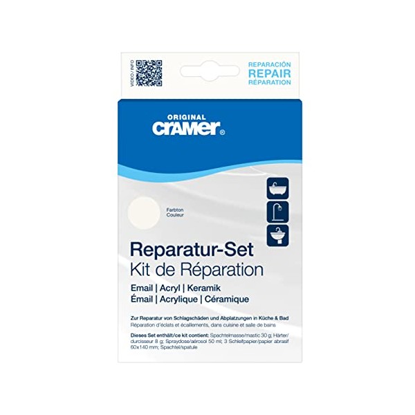 Cramer S203AMZ Ceramic / Enamel Repair Kit for Baths, Sinks and Counter Tops, Colour: Alpine White