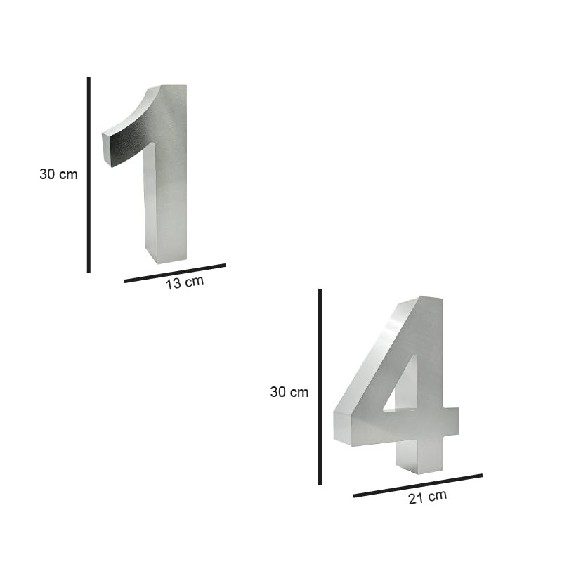 Números para CASA 3D- Inoxidables- Grandes- 30 cm de altura-