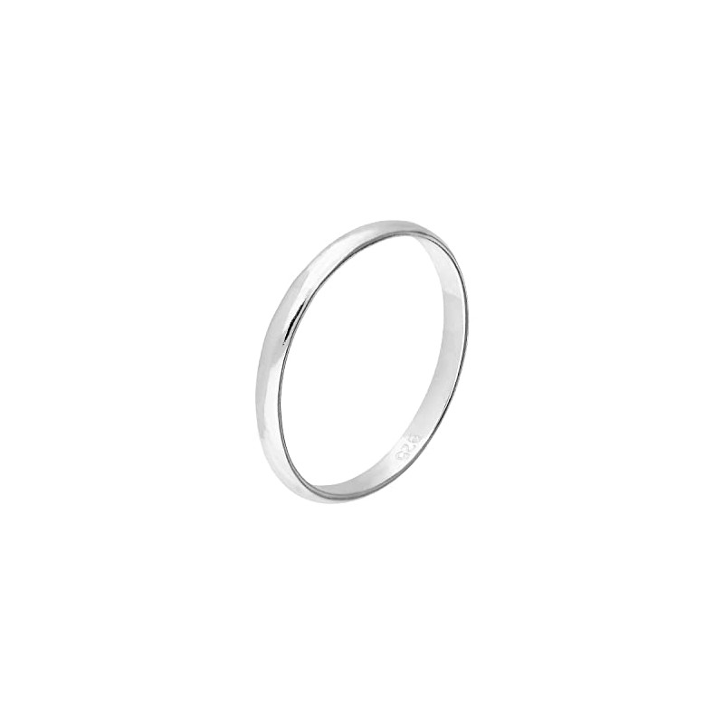 Sterling Silver 2mm Simple Wedding Band Ring | Sizes L