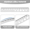 MSDADA 4 Pieces Aluminium Alloy Ruler Set Protractor Triangle Mathematics