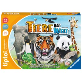 Ravensburger tiptoi Game 00171 Animals of the World, Recognise the Animals by Their Characteristics, Educational Game for 1-4 Children from 4-8 Years, Grey