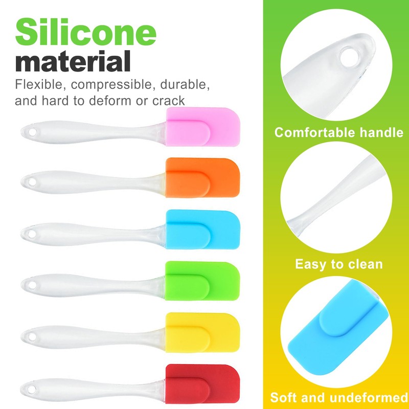 CeroDimo 6-Piece Mini Silicone Spatula Set - Heat Resistant Non-Stick