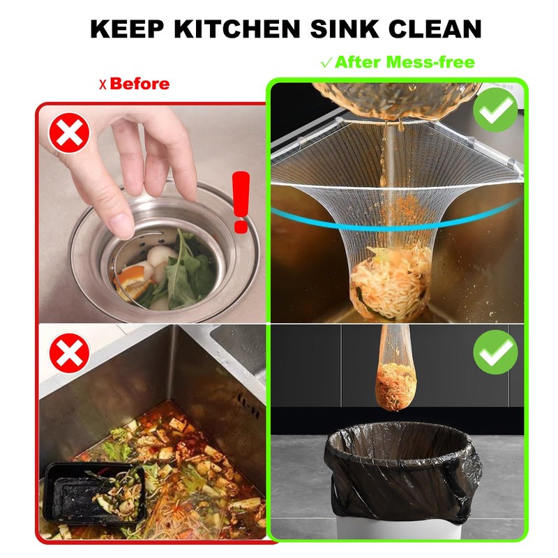 JGFJGF 304 Stainless Steel Rust-Resistant Kitchen Sink Strainer Triangular Drain