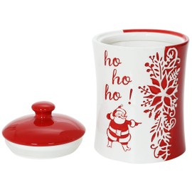 Ho Ho Ho! Christmas Themed Winter Holiday Ceramic Cookie Jar