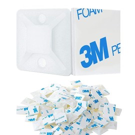 3/4" Zip Tie Mounts - 240PCS Self Adhesive Cable Tie Mounts Wire Cable Anchors Squares Holders for Cable Management Outdoor Indoor (240PCS- 3/4INCH, White)