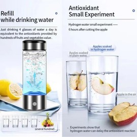 Hydrogen Water Bottle,Hydrogen Water Generator,Hydrogen Water Ionizer Machine,Hydrogen Rich Water Bottle Glass Cup for Home Travel
