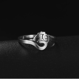 Lotus Flower Om Ohm Aum Symbol Ring Yoga Rings Promise Rings Flower of Life Filigree Band Finger Ring Jewelry Gift for Women Men Silver 9/Om