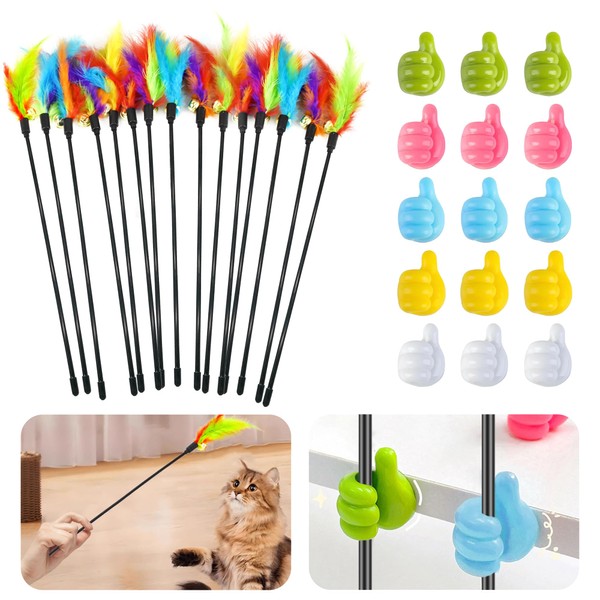 SUPERPAWS Interactive Cat Toys Feather Toys Cat Toys Wand Cat