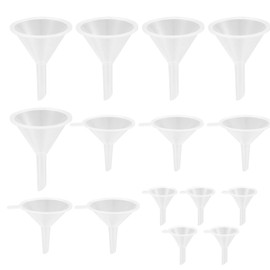 15 Pz Set di Imbuti, Piccolo Imbuto di Plastica, Mini Imbuto Cucina, Imbuto Trasparente da Viaggio per Olio Essenziale di Archiviazione di Bottiglie, Bottiglie da laboratorio, Spezie