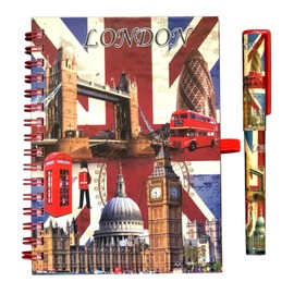 Union Jack Notepad Pen British Flag London Souvenir Notebook & Pen Gift Set Big Ben England Landmark Stationary Book Famous London Icons UJ Notebook Pen