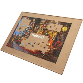 Lavievert Wooden Jigsaw Puzzle Board, Lightweight & Portable Puzzle Plateau Storage Saver with Non-Slip Surface for Games Up to 1500 Pieces - Khaki