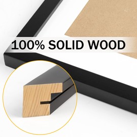 Picture Frames 5x5 2 Pack Nature Solid Wood Black for Wall Mounting and Tabletop Display