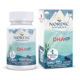 Nordic Naturals DHA Xtra Sabor Berry Punch 636 mg de Omega 3 por Porción 90 Mini Cápsulas Blandas Masticables Suplemento Alimenticio para Niños con EPA y DHA No GMO Uso Pediátrico