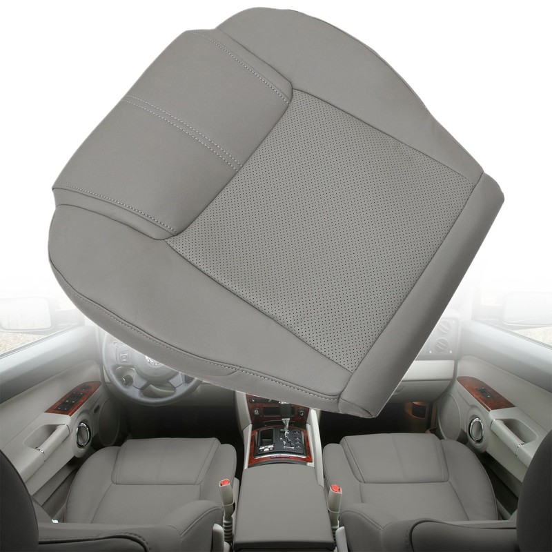 NLQR Replacement Front Seat Cover Gray Microfiber Leather Compatible with