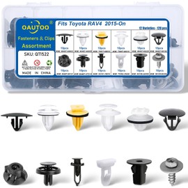 OAUTOO 120pcs fits Toyota RAV4 2015-On Body Interior and Exterior Retainer Fastener Clip Assortment Hood & Bumper Cover Fender Liner Retainer Door Trim Panel Clips