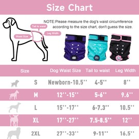 Fuz Bigaza Washable Dog Diapers for Heat & Periods - Reusable Female Dog Diapers with Adjustable Snaps (Large)