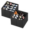 SpaceAid Shoe Organizer for Closet, 2 Pack Foldable Shoe Storage Containers Baskets Boxes Bins w/Adjustable Dividers, Fits 16-32 Pairs, Black