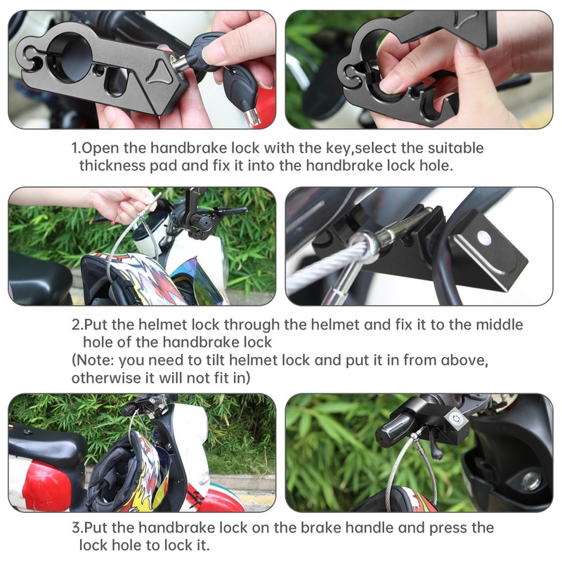 Windance Heavy Duty Solid Handlebar Lock + Helmet Combo Lock