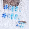 Flower Press on Nails Medium Almond Handmade Fake Nails with