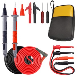 Makeronics 11-in-1 Multimeter Test Lead Kit with Alligator Clips and Soft Case for Electronic Specialties Automotive Multimeter Voltmeter Clamp Meter | 2PCS Non-Destructive Back Probes