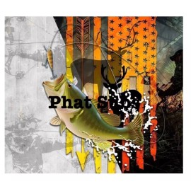 Unbranded 20oz Tumbler Wrap Sublimation Hunt & Fish Ready To Press Heat Transfer