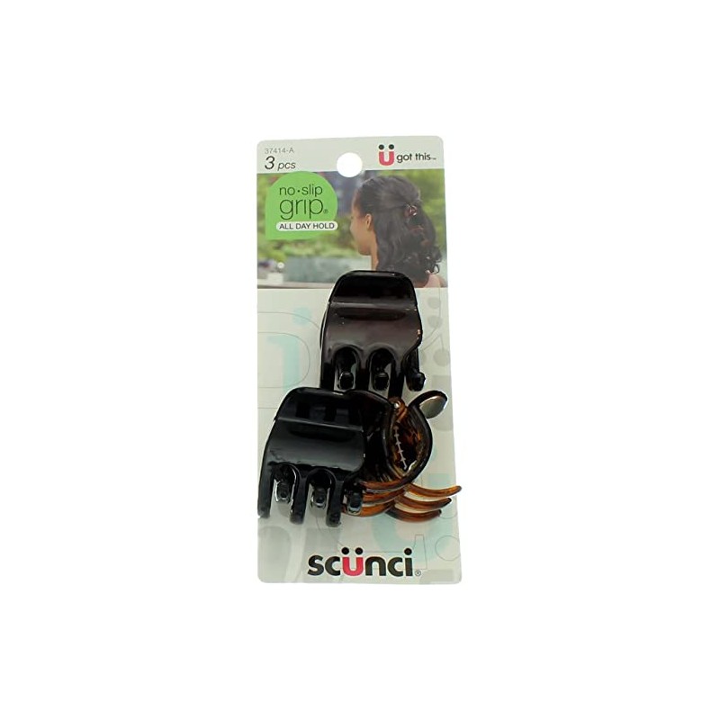Scunci: Browns & Black Jaw Clips, 1 Ct