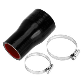 A ABSOPRO 1 Satz 38mm/1,5"-51mm/2,01" ID 100mm/3,94" Länge 0 Grad Schwarz Rot Auto Silikonschlauch mit Schellen Kühlmittelschlauch Universal