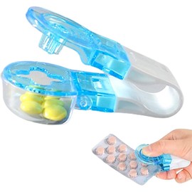 Portable Pill Taker, Tablets Pills Blister Pack Opener Assistance Tool, Pill Splitter Cutter, Travel Pill Taker,Pill Dispenser, Storage Box Medication Dispenser, for Splitter Cuts Pills, Vitamins