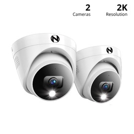 Night Owl Add On Wired 2K HD Indoor/Outdoor Deterrence Dome Cameras with 2-Way Audio (2-Pack) (Requires Compatible DVR - Sold Separately)