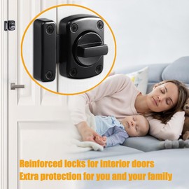 ANTEISI French Inner Door Lock Latch,Single Door Safety Locks from Inside,Door Lock for Bedrooms Reinforcement Locks,180 Degree Bathroom Compartment Lock Bathroom Stall Latches