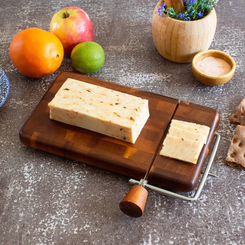 Totally Bamboo Acacia Wood Serving Board with Cheese Slicer