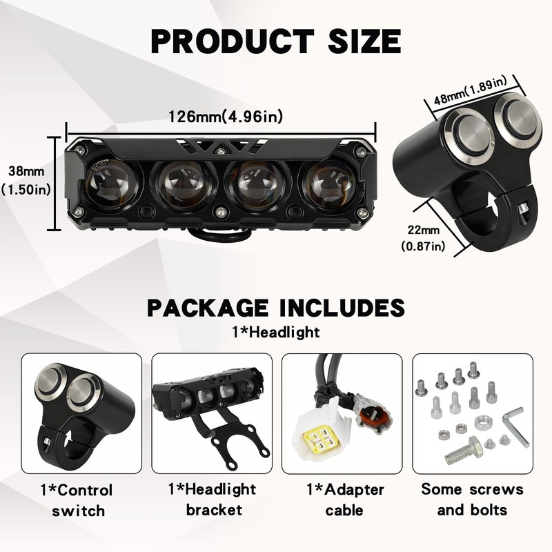 LED Headlight Kit for Sur Ron Plug and Play for