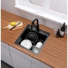 18x18 Inch Black Bar Sink Drop In Kitchen Sink, Topmount