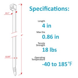Zip Ties 4 inch, Small Zip Ties with 18 lb Tensile Strength, Black, 5000 Pack, by Tantti Supply