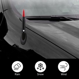 gunhunt 1 PC Car Bullet Antenna, Skull Pattern Antenna Mast, Heavy Duty Pickup Trucks Accessories Fit for Chevy Silverado 1500 2500 3500 HD Avalanche GMC Sierra 1500 2500 3500 Denali (Red)