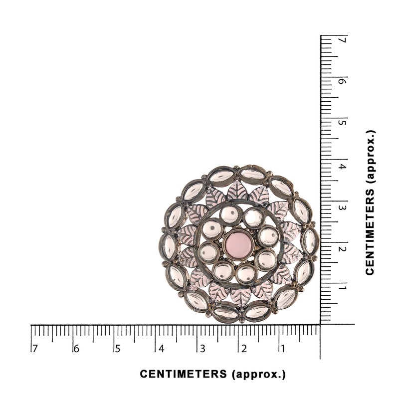 I Jewels Womens 18K Silver Oxidized Indian Wedding Bollywood Kundan