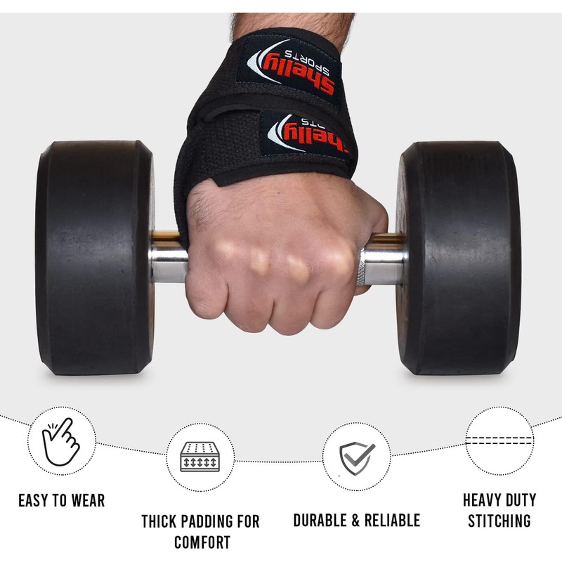 Shelly Weight Lifting Straps Figure 8 with Padded Cuff Wrist
