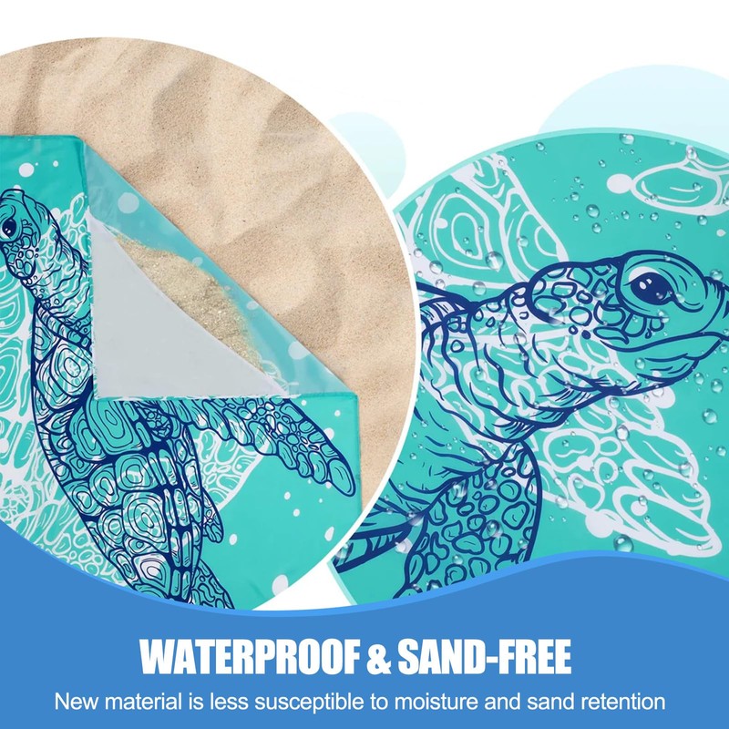 Large Beach Blanket Sand-Free – 210 x 200 cm Waterproof
