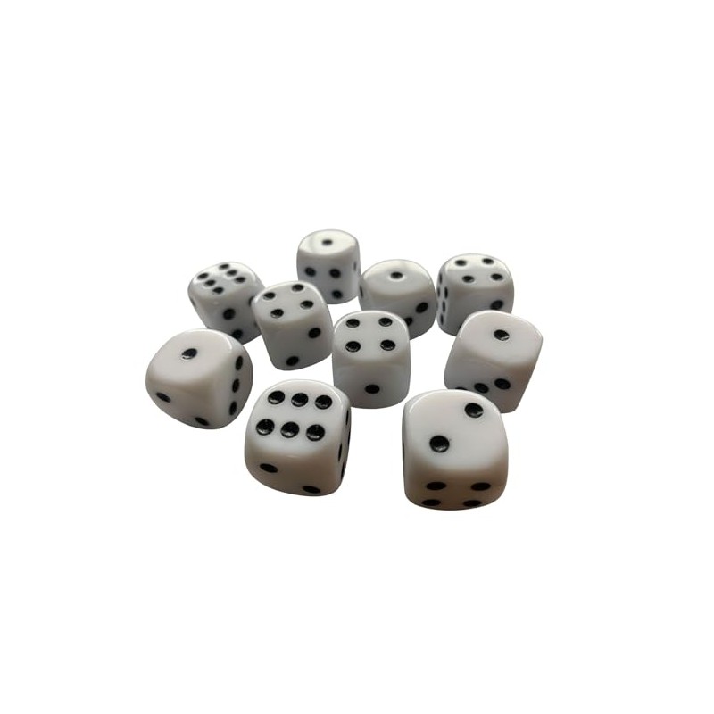 100 x Large White 6 sided 19mm Dice/Craps