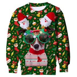 Cutemile Ugly Christmas Sweaters for Toddler Size 4 Boys Tacky X-Mas Pullover Outfits Girls Novelty dog Xmas Sweatshirts Long Sleeve Tops 4-5T
