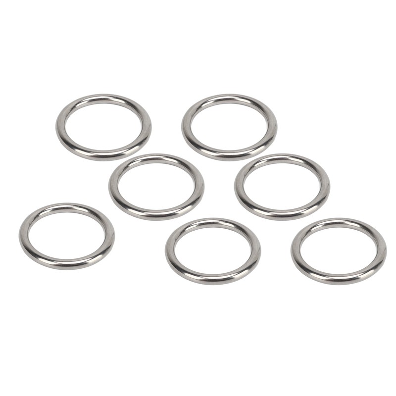7 Pcs 304 Stainless Steel Metal O Ring Waterproof Rustproof