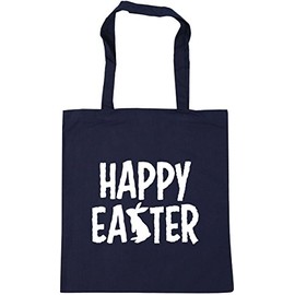 Hippowarehouse Happy Easter Tote Shopping Gym Beach Bag 42cm x38cm, 10 litres