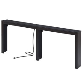 MOHOPE 78.8" Long Console Table with Power Outlets, 7.9" Narrow Sofa Table with USB & Type-C Ports, Skinny Behind Couch Tables with Charging Station, Entryway Table for Hallway, Living Room, Black