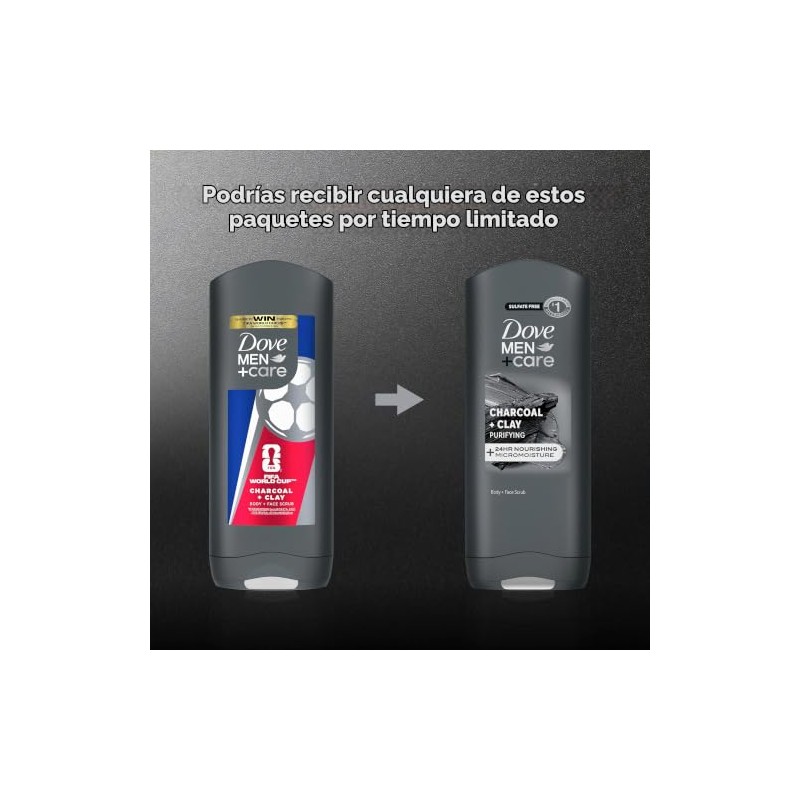 Dove Men+Care Elements Body Wash Charcoal+Clay 13.5 oz Effectively Washes
