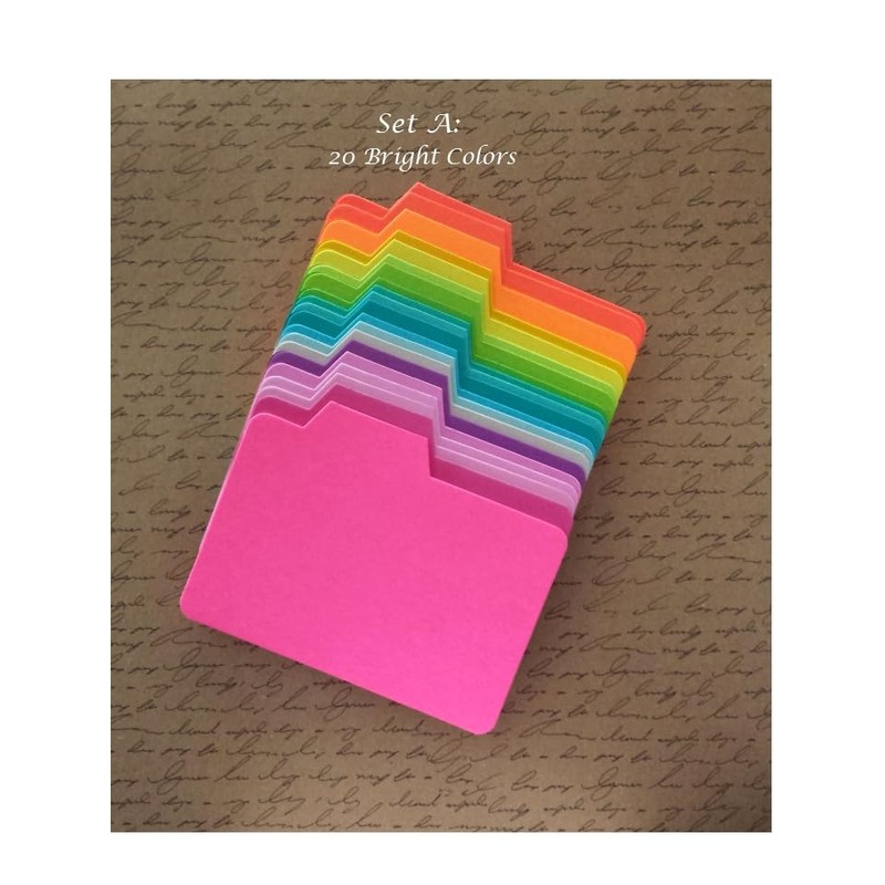 20 Mini File Folders: 5 inches x 3.75 inches -